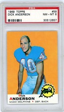 1969 Topps DICK ANDERSON #59 (RC) PSA 8