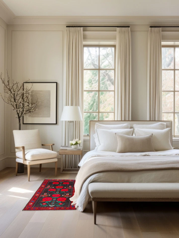 Alfombra oriental tradicional vintage anudada a mano de 2'9" x 4'8" alfombra de lana Foto 2 de 4