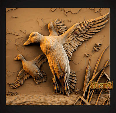 Ducks STL Model, CNC Router, Artcam, Aspire Art