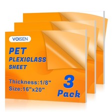 3 Pack Plexiglass Sheets 1/8 Inch Thick, 16"X20" Plexi Glass Panel,Plastic Sh...