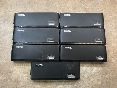 LOT OF 7 Plugable UD-3900H USB 3.0 6-Port Dual Monitor Horizontal Dock Station