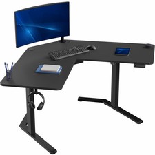 VIVO Black Electric 55" x 55" Corner Standing Desk, L-Shaped Workstation