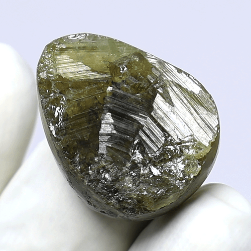 Volcanic Lines 51,6 CTS pietra preziosa cabochon cabochon naturale vesuvianite naturale superficie grezza - Foto 8 di 11