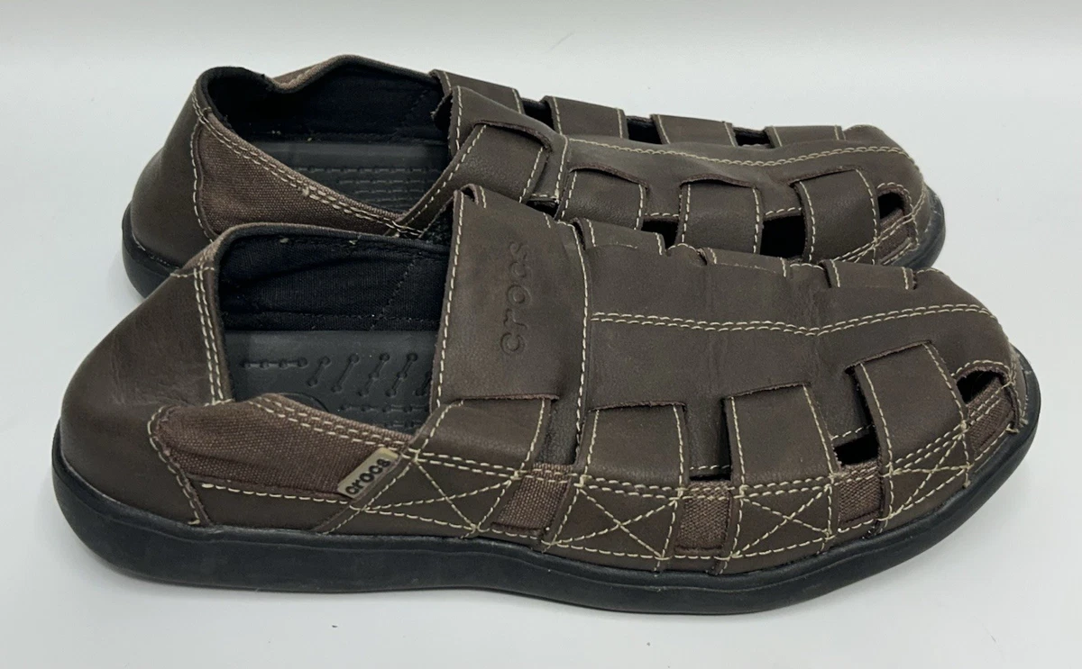 Crocs Fisherman Leather Upper Sandals for Men for sale - eBay