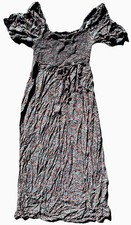 Wild Fable S Floral Pink Pastel Gathered Long Peasant Sun Dress