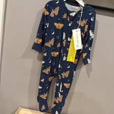 angel Dear  Bamboo Romper Zip Footie Size 3-6M Butterfly   