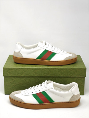 Gucci Ace Sneaker Turnschuhe Schuhe Wildleder GG Weiß Web UK 9 US 9,5 28689