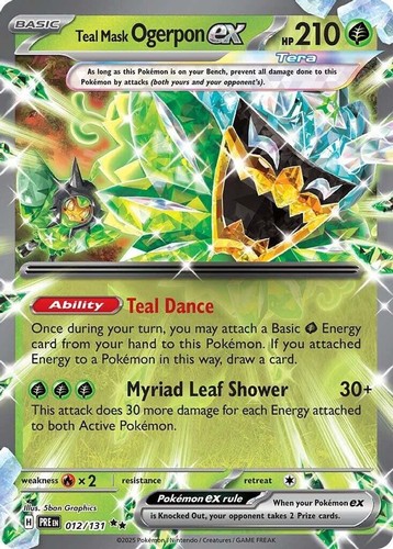 Pokemon Teal Mask Ogerpon ex (12/386) Prismatic Evolutions LP HOLO