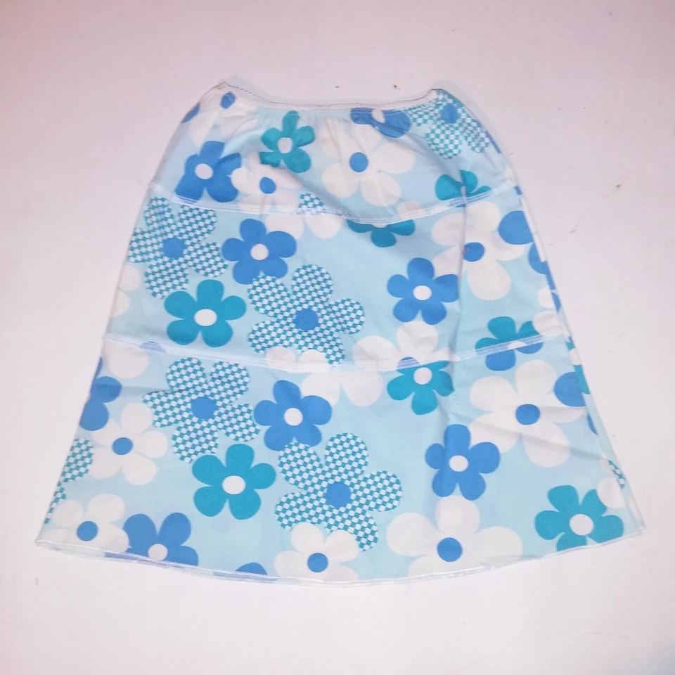 Vintage Speechless Skirt Size 7 Blue White Floral Tiered - Image 3 of 4