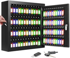 100 Keys Key Lock Box, Anti-Theft Key Cabinet with Key Tags, Wall Mount, New...