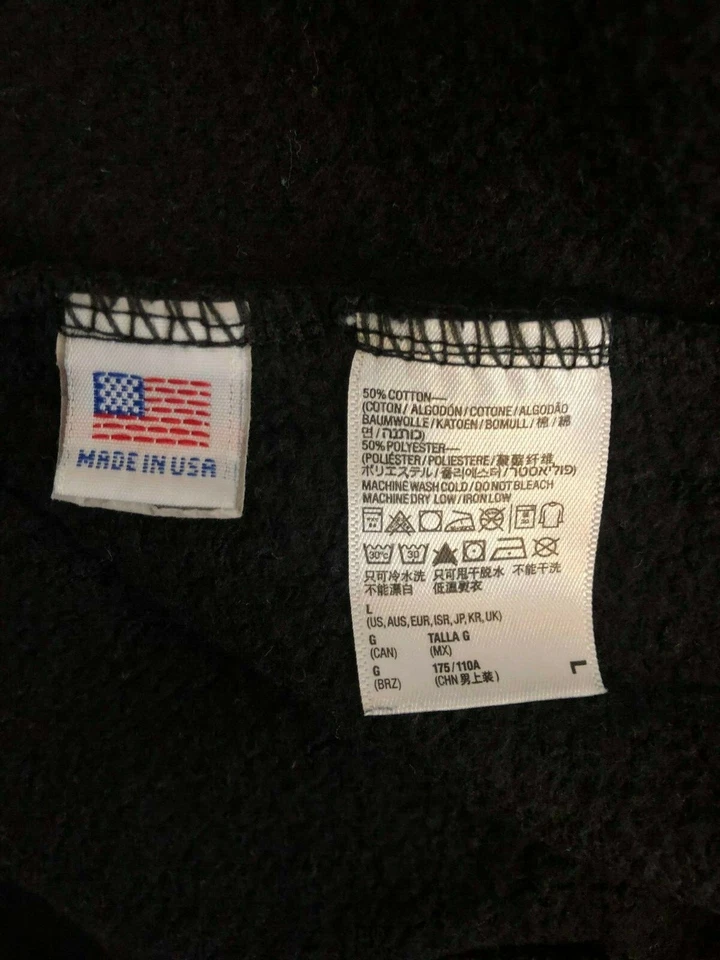 Moletom com capuz American Apparel F497 lã zíper completo ADES / placa Joelle preto tamanho G - Imagem 4 de 4