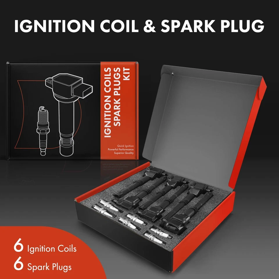 Kit de 6 bobinas de encendido y 6 bujías de iridio para Porsche Boxster 1997-2005 911 Foto 2 de 4