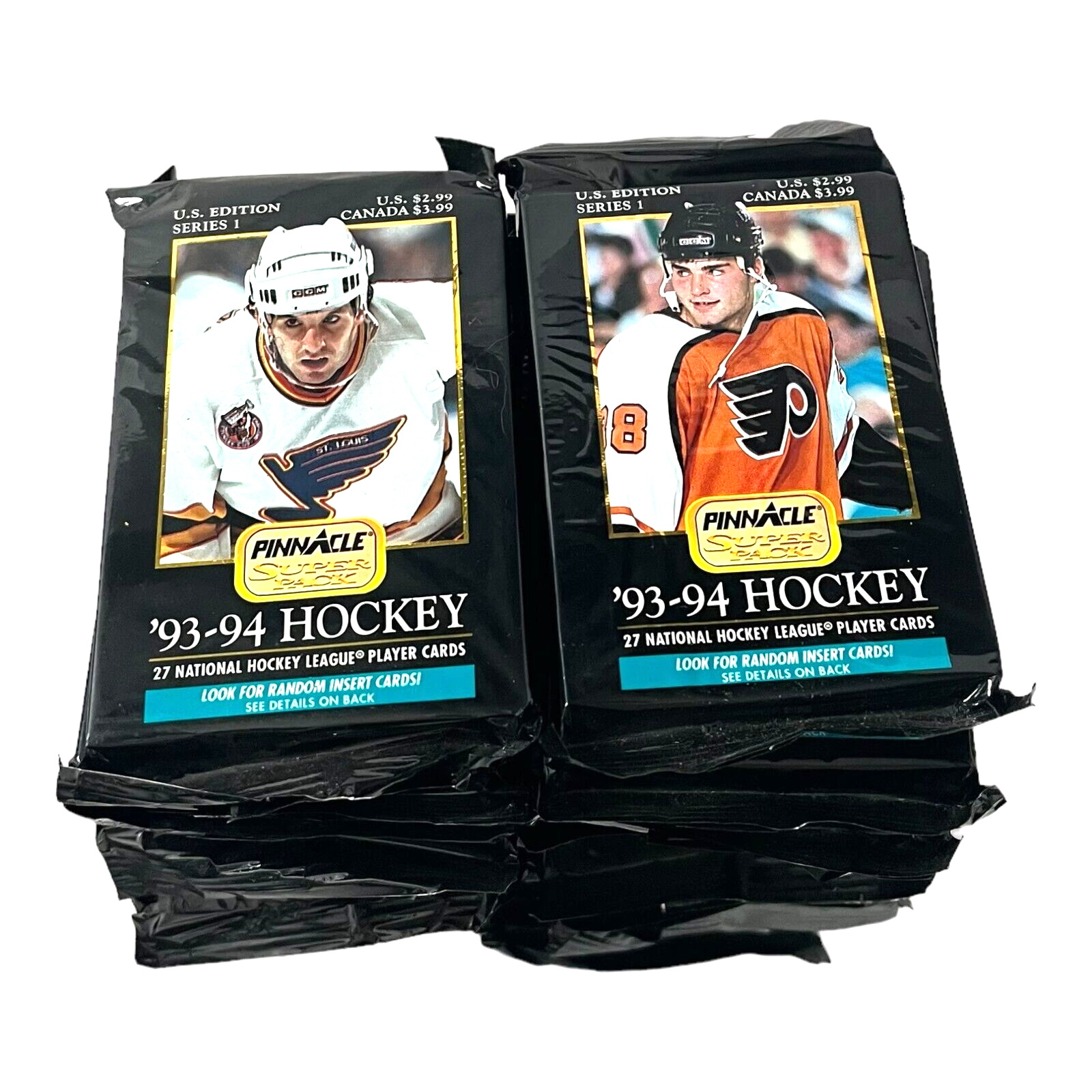 (24) 1993 Pinnacle Hockey Series 1 - 27 Card Super Pack US Edition Lot