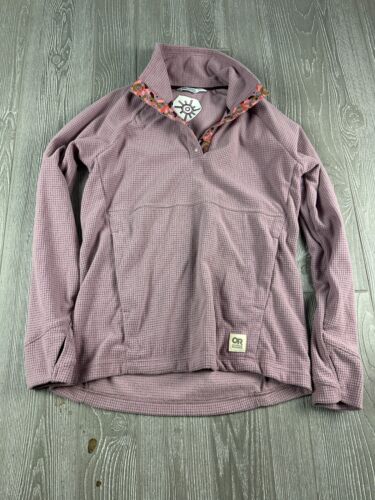 Outdoor Research Waffle 1/4 Button Fleece Pullover Womens Med Purple
