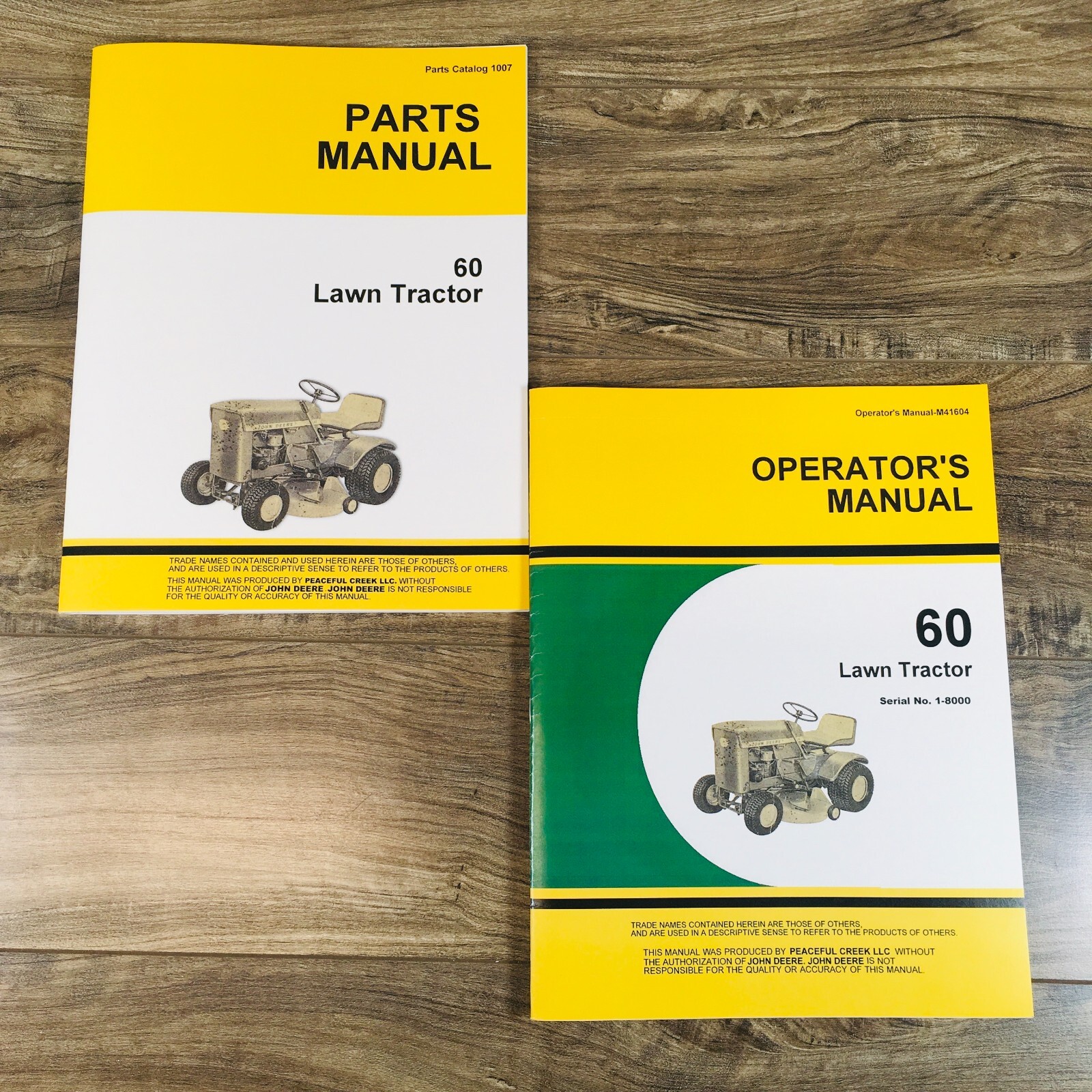 Parts Operators Manual Set For John Deere 60 Lawn Tractor Owners S/N 0