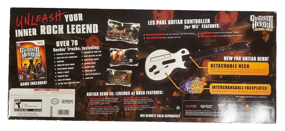 New Sealed Guitar Hero III Legends of Rock Wireless Les Paul Bundle Nintendo Wii - Image 3 of 4