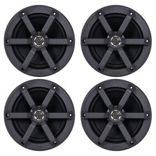 JVC CSMS620 6.5" 100 Watt Max Marine 2-Way Black Speaker QTY 4, Bulk Packaging 