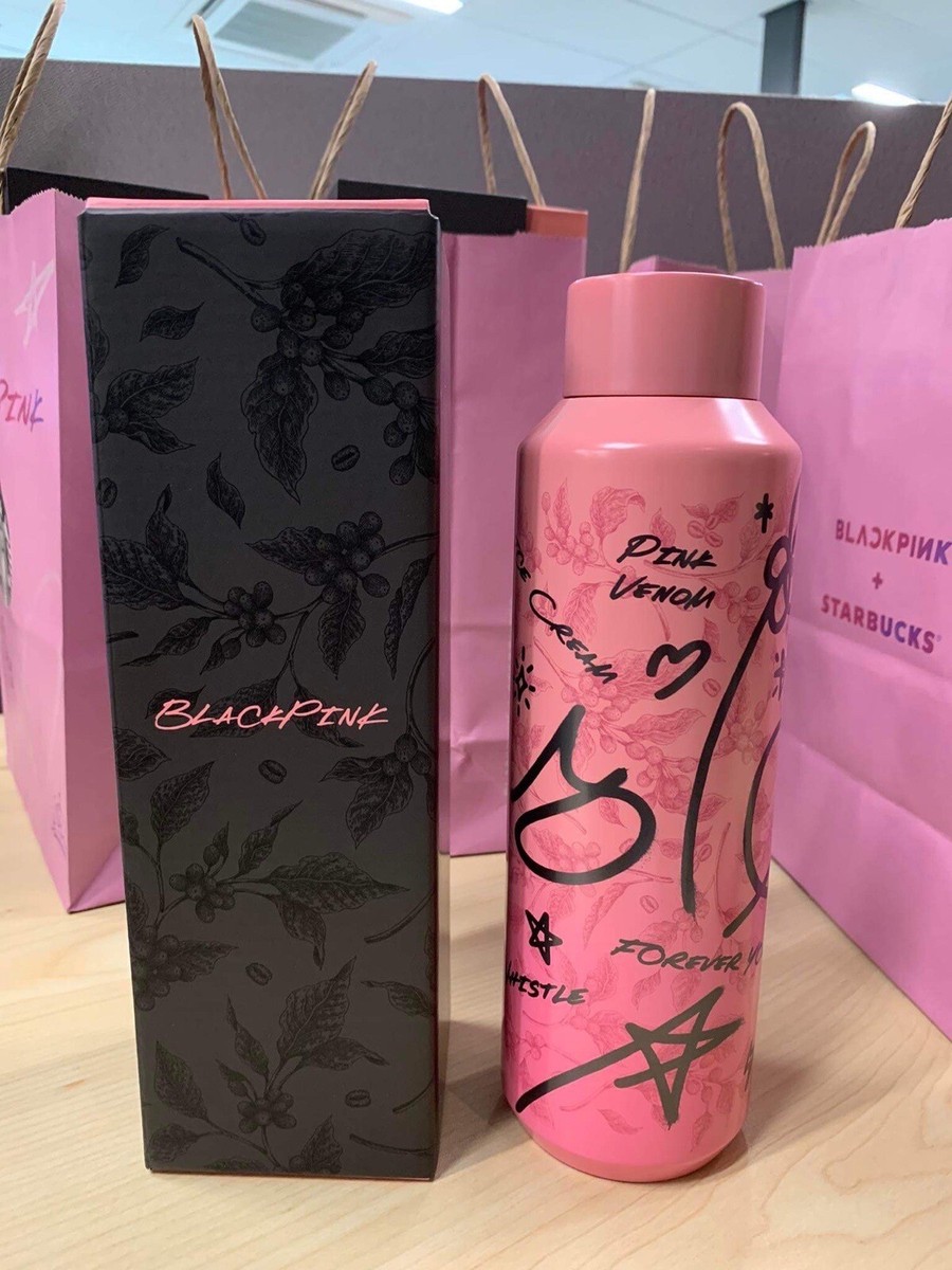 BLACKPINK X Starbucks Pink Graffiti Bottle Water 20oz ASIA