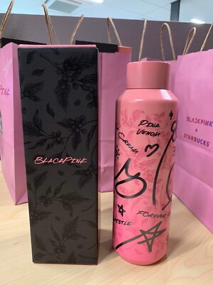 BLACKPINK X Starbucks Pink Graffiti Bottle Water 20oz ASIA