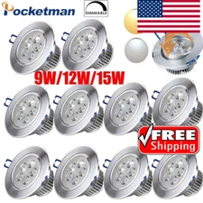 10Pcs LED Dimmable Downlight 9W 12W 15W Recessed Ceiling Light Home Spotlight 