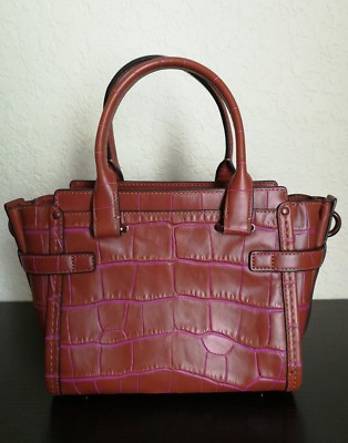 Coach Swagger 21 Exotic Croc Embossed Leather Saddle 37698 | eBay