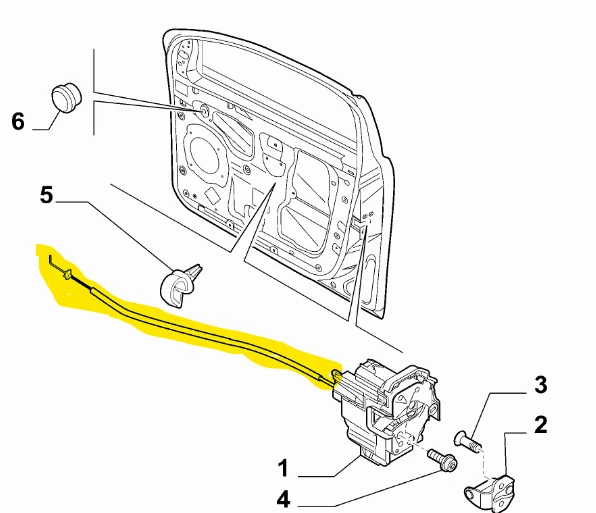 Cavo Apriporta Anteriore per LANCIA Ypsilon 2011-2015 DX=SX (Maniglia Interna) - Immagine 2 di 4