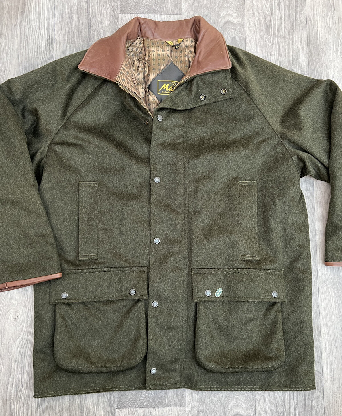 Mens Mascot Wool Blend Coat Green Size 44 Warm Winter