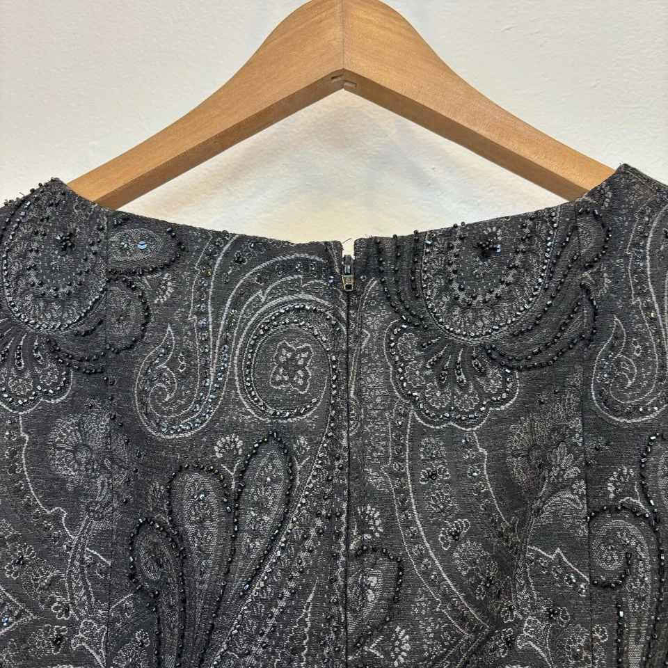 Top de Noche Carmen Marc Valvo Colección Paisley Cuentas Lentejuelas Negro 8 Foto 4 de 4