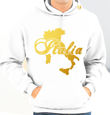 Italia Hoodie weiß und gold metallic