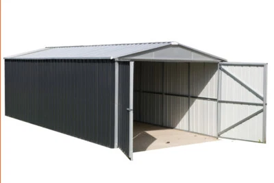 YARDMASTER METAL GARAGE 5x3m 17ft 10ft BUILDING APEX DOUBLE DOORS 17x10 STORAGE