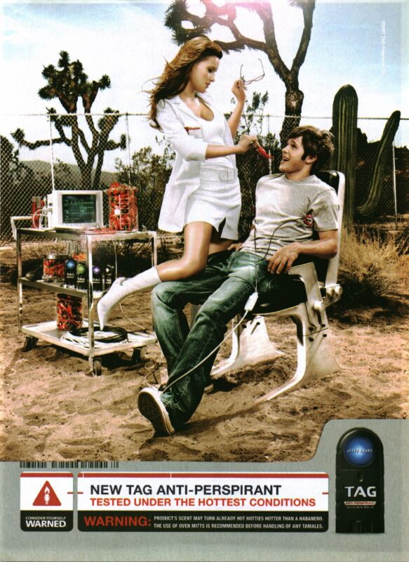 2007 VINTAGE PRINT AD - TAG ANTI-PERSPIRANT AD - CHILI PEPPERS DESERT SEXY NURSE 2007 VINTAGE PRINT AD - TAG ANTI-PERSPIRANT AD - CHILI PEPPERS DESERT SEXY NURSE