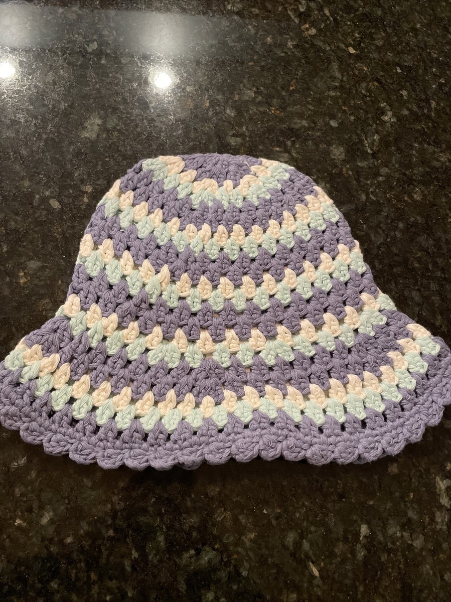 NEW Free People Pixie Blue Stripe Crochet Bucket Hat, $48 | eBay display picture 2