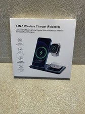 3 In 1 Fast Charging Station, Folding Wireless Charger Stand For IPhone/Apple Wa