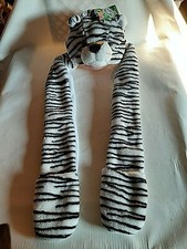 Critter Caps Plush Snow Leopard Hat Ear Flaps Mittens Youth/Teen 100 Polyester