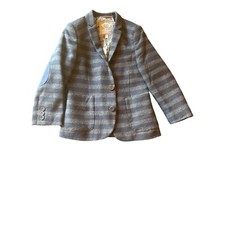 Appaman Boys Horizontal Striped Blue Gray Blazer Jacket Size 6