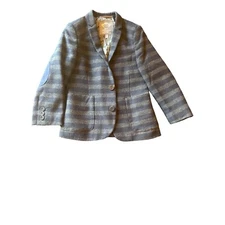 Appaman Boys Horizontal Striped Blue Gray Blazer Jacket Size 6