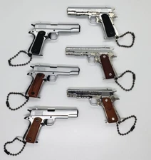COLT 1911 .45 METAL KEYCHAIN Available In REAL WOOD GRIP PISTOL GUN Moving Parts