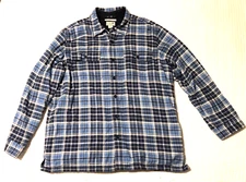 L.L. Bean Traditional Fit Fleece Lined Plaid Blue Jacket Mens Size XL