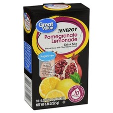6 BOXES Of Great Value Pomegranate Lemonade Energy On The Go Drink Mix