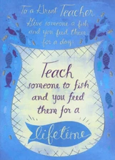Designer Greetings Teach Someone to Fish Teacher Appreciation / Thank You Card