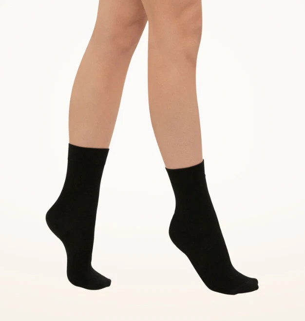 WOLFORD MERINO BLACK SOCKS AJOURE PATTERN SIZE EU 38/39 NEW RARE