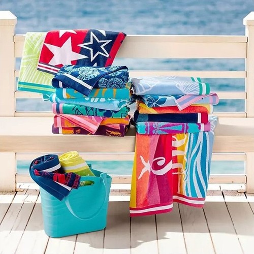 MEMBER'S MARK 100%COTTON OVERSIZED ADULT BEACH TOWEL 40" x 72" ~ASSORTED DESIGNS - Picture 21 of 63