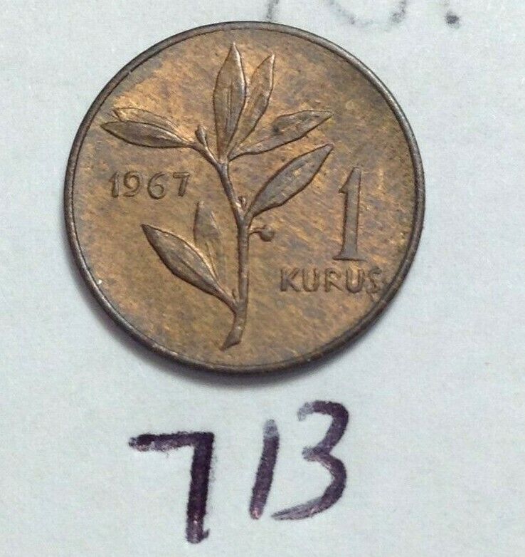 1967 TURKEY 1 KURUS COIN  LOT 713