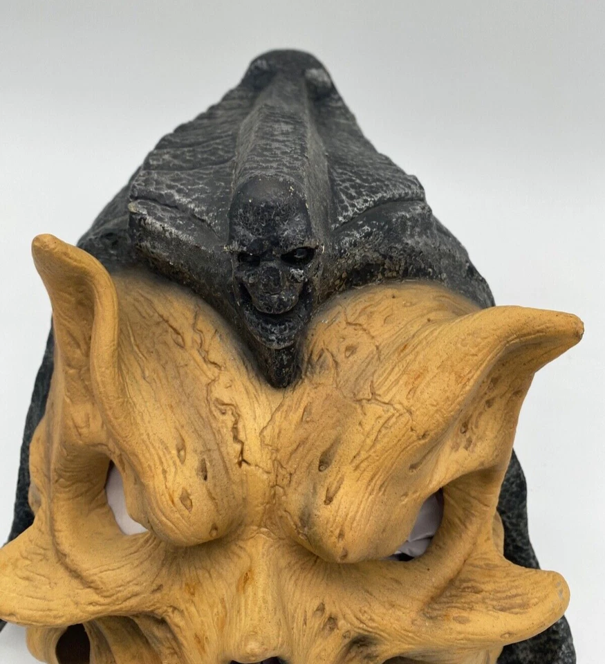 WARRIOR SKULL Mask Hood HALLOWEEN Costume Cinema Secrets Vintage 1986 - Image 3 of 4