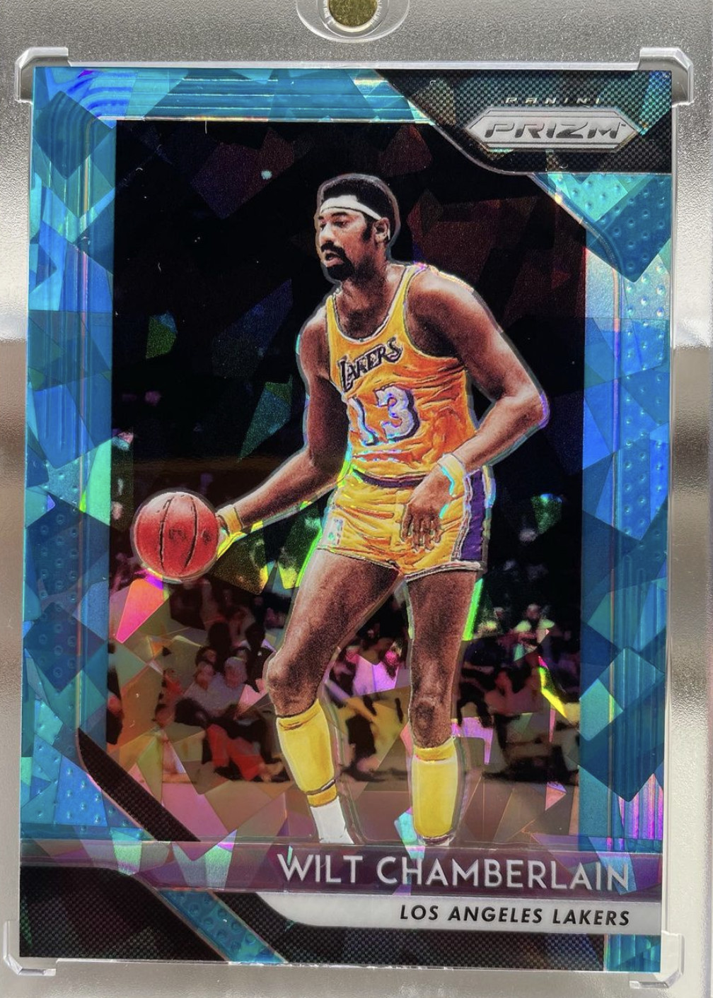 2018-19 Panini Prizm Prizms Blue Ice #205 Wilt Chamberlain 35/99