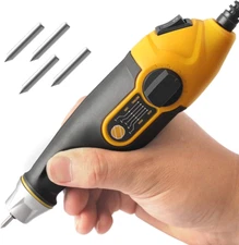 UTOOL Engraver Pen with Letter/Number Stencil, 24W Handheld Etching Tool for Woo