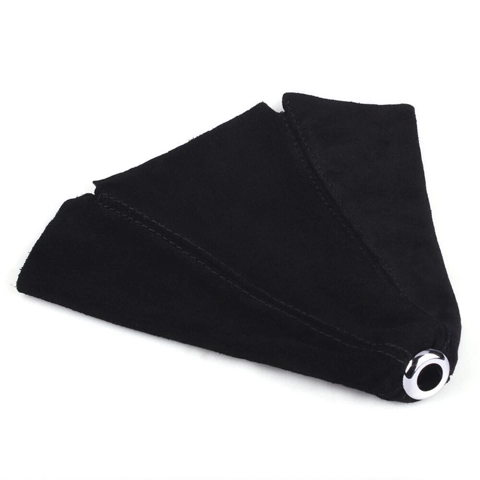 Universal JDM Black Suede Black Stitch Shifter Shift Gear Boot Cover MT/AT  - Image 2 of 4
