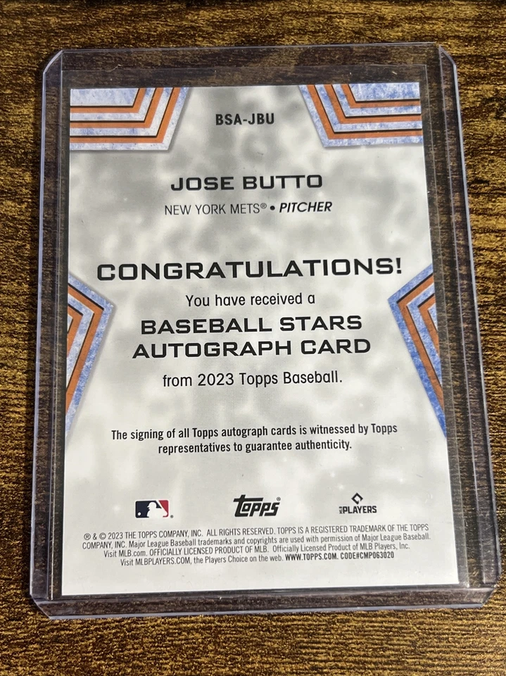 2023 Topps Series 2 Jose Butto Baseball Stars ROOKIE Auto Mets RC - Image 2 of 2