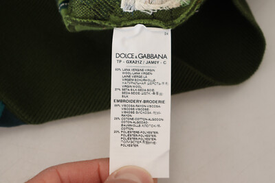 DOLCE & GABBANA Sweater Jungle Wool Silk Pullover Logo IT46
