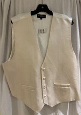 Molly Rogers Formal Wear Vest Men's Cream Textured XXL Fabric Buttons NWD